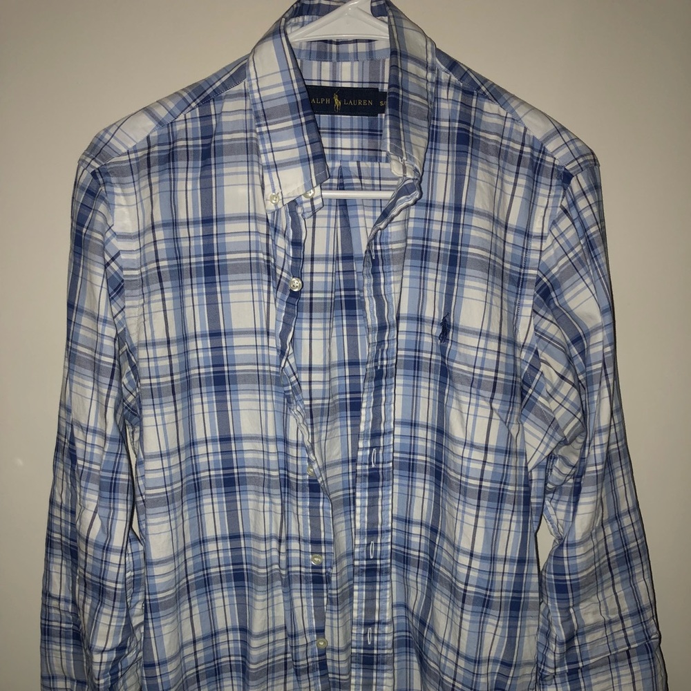 Blue and White Polo Ralph Lauren Dress Shirt