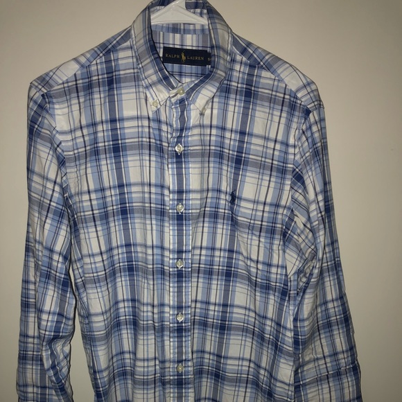 Blue and White Polo Ralph Lauren Dress Shirt - Picture 2 of 3