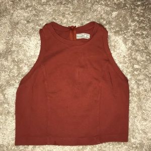 Abercrombie Burnt Orange Cropped Tank Top