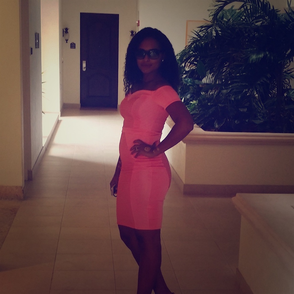 Pink bandage dress