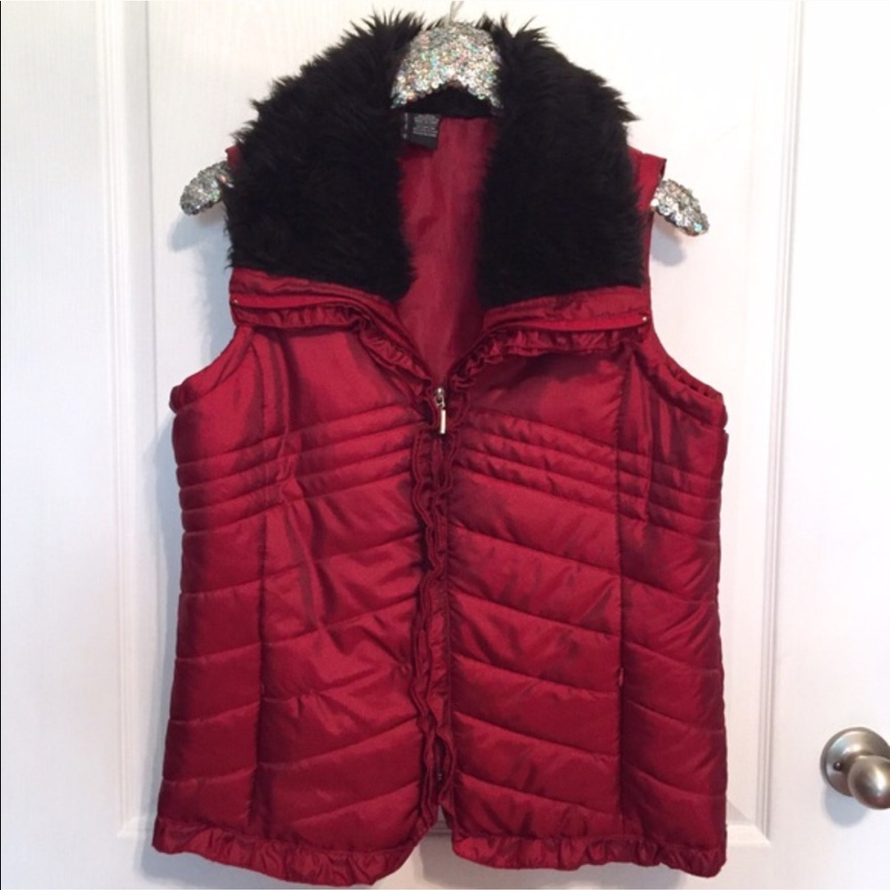 USA Faux Fur Puffer Vest ❤️🇺🇸