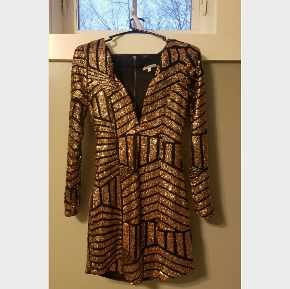 Black & Gold New Years Art Deco Dress