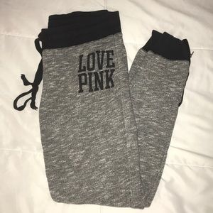 VS PINK HEATHER GREY/BLACK SWEATPANTS