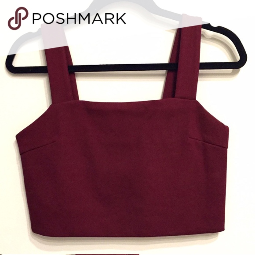 Maroon crop top, urban outfitters