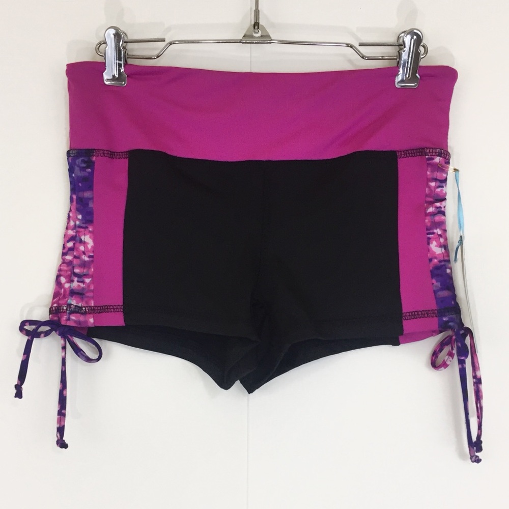 Black and Pink Yoga Shorts