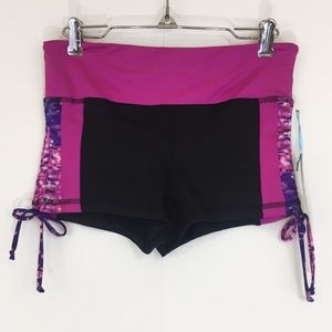 Black and Pink Yoga Shorts