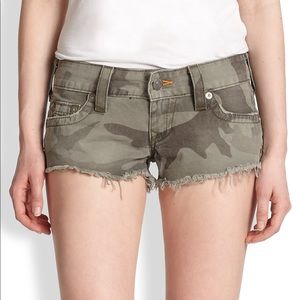 True Religion Bobby Cutoff Camo Print Shorts 24