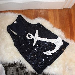 Sequin Top Nautical - J. Crew