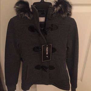NWT—Girl’s Coat w/ Faux Fur on Hood