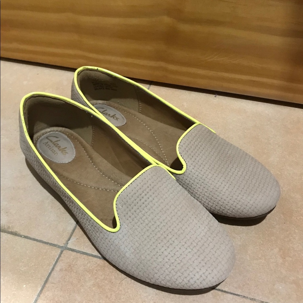 Clarks suede loafers