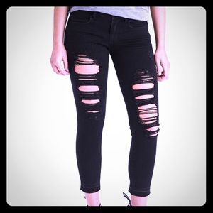 Distressed AE DENIM X JEGGING CROP size 8short