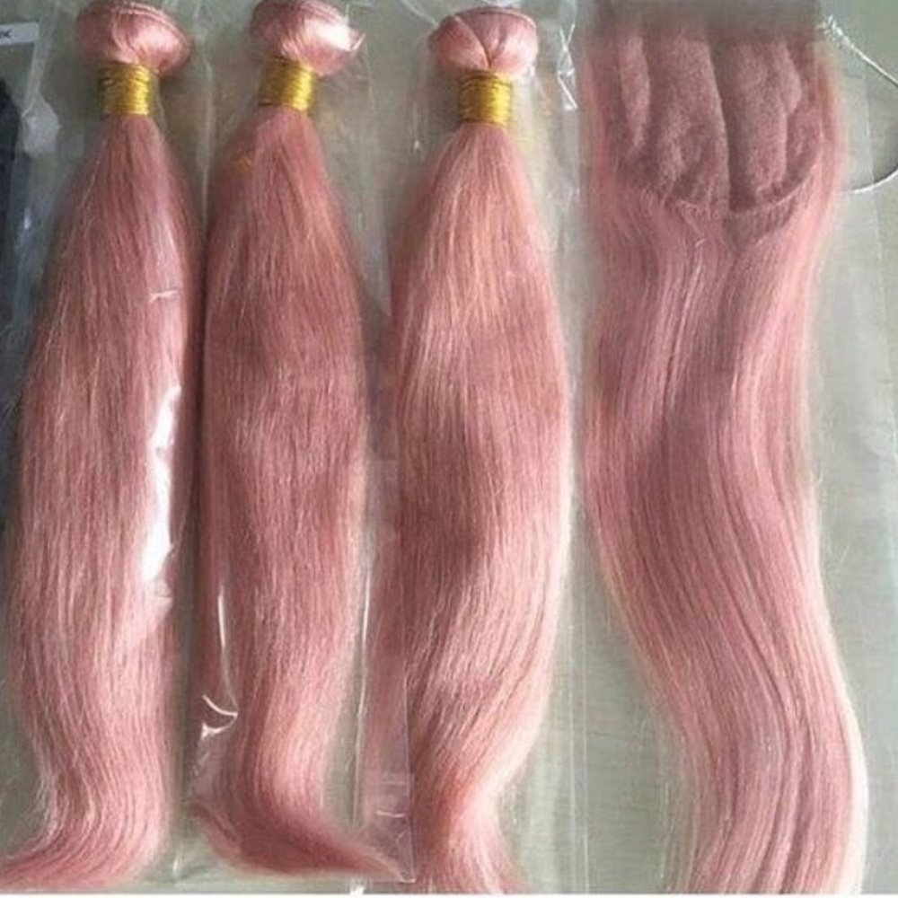 Rose Gold Straight 22”,22”,22” and Closure 20”