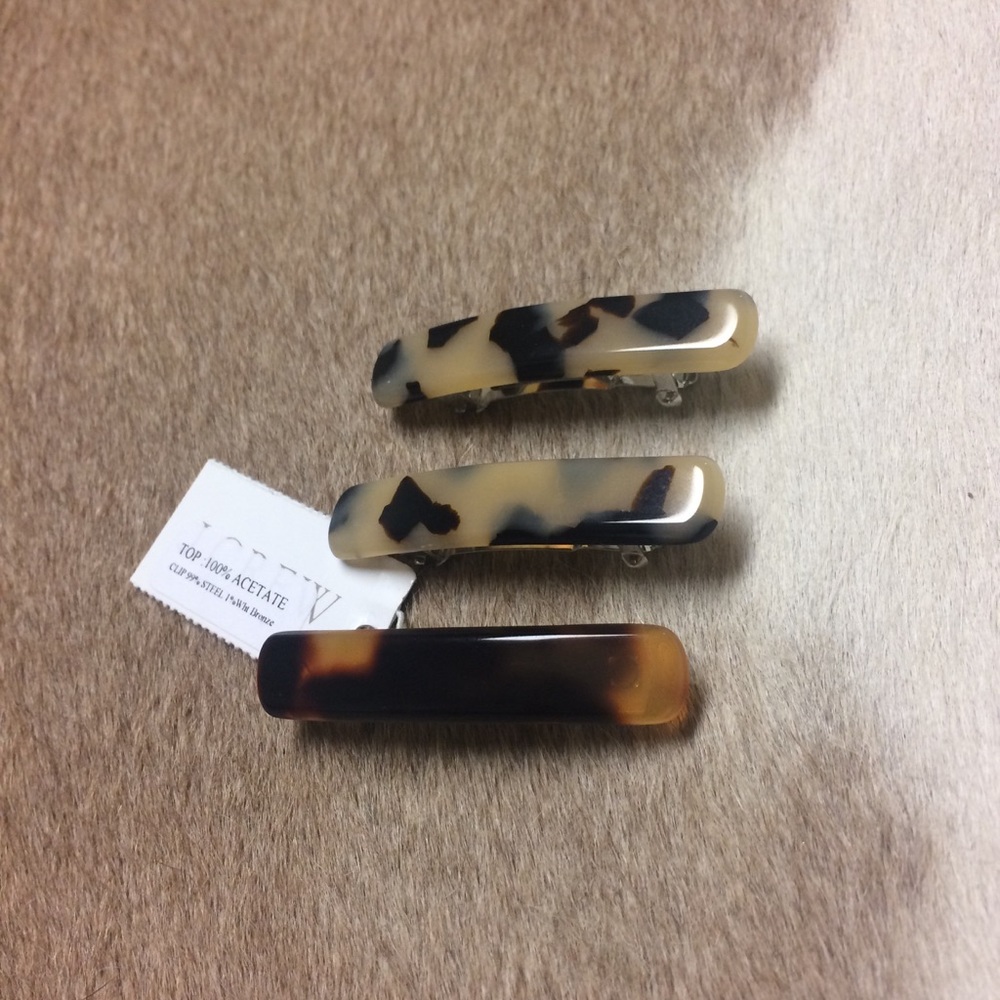 J Crew Tortoise Hair Clips (Set of 3)