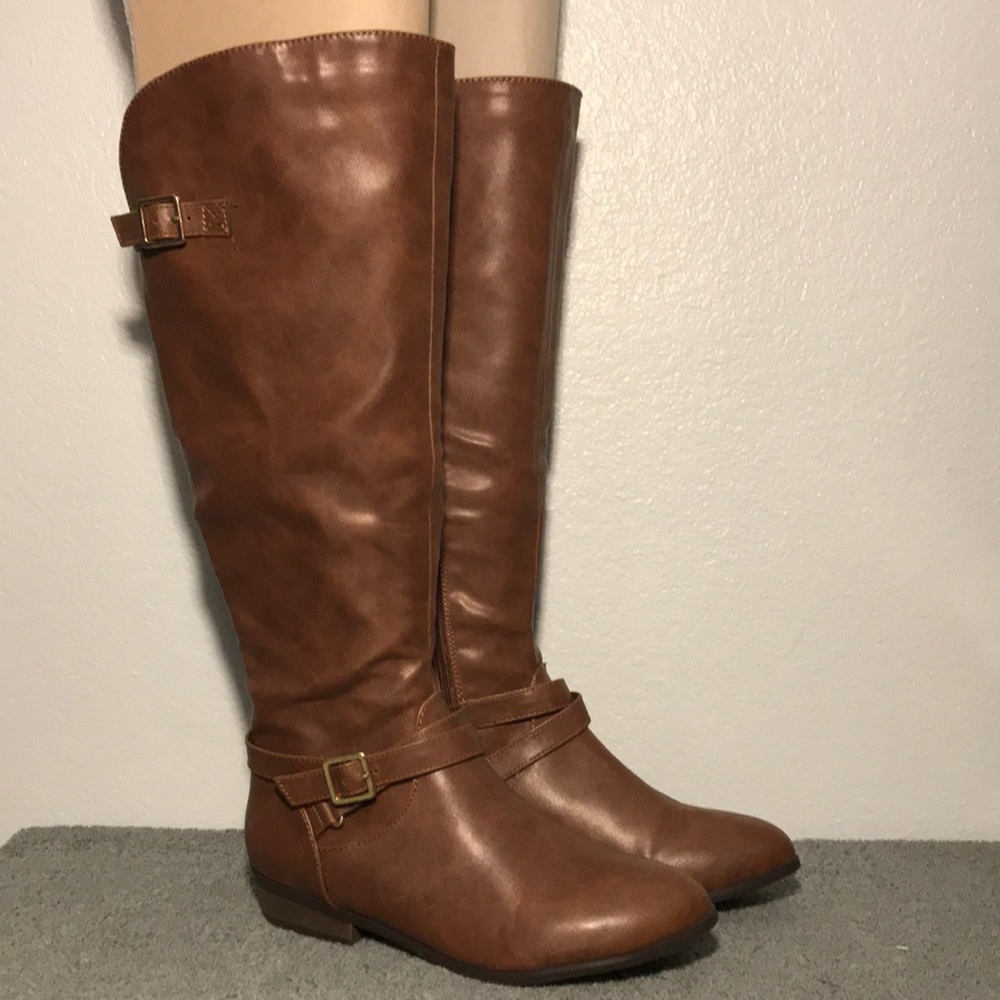 Material Girl Capri Cognac Knee High Boots