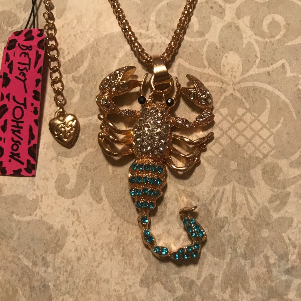 Lobster Betsey Johnson bling necklace ocean beach