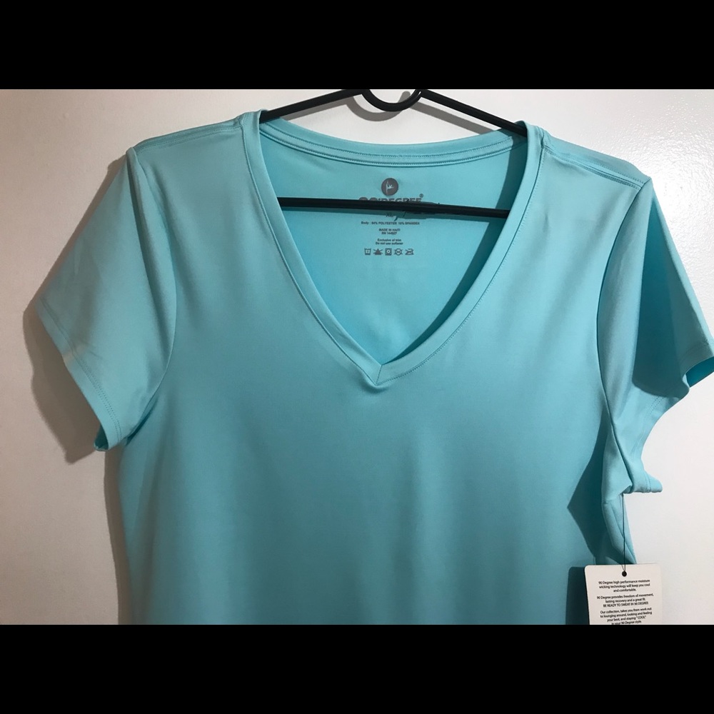 Women’s 90 Degrees by Reflex XL V-Neck Tee Aqua
