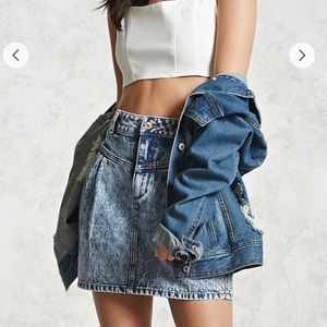Forever 21 acid wash denim skirt