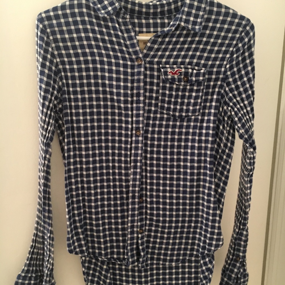 Hollister navy flannel