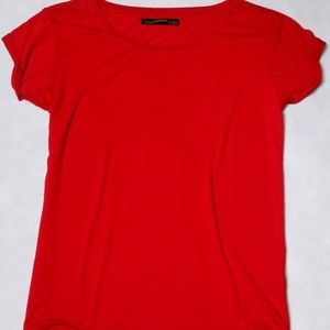 All Saints Women's Red Crewneck T- Shirt Top