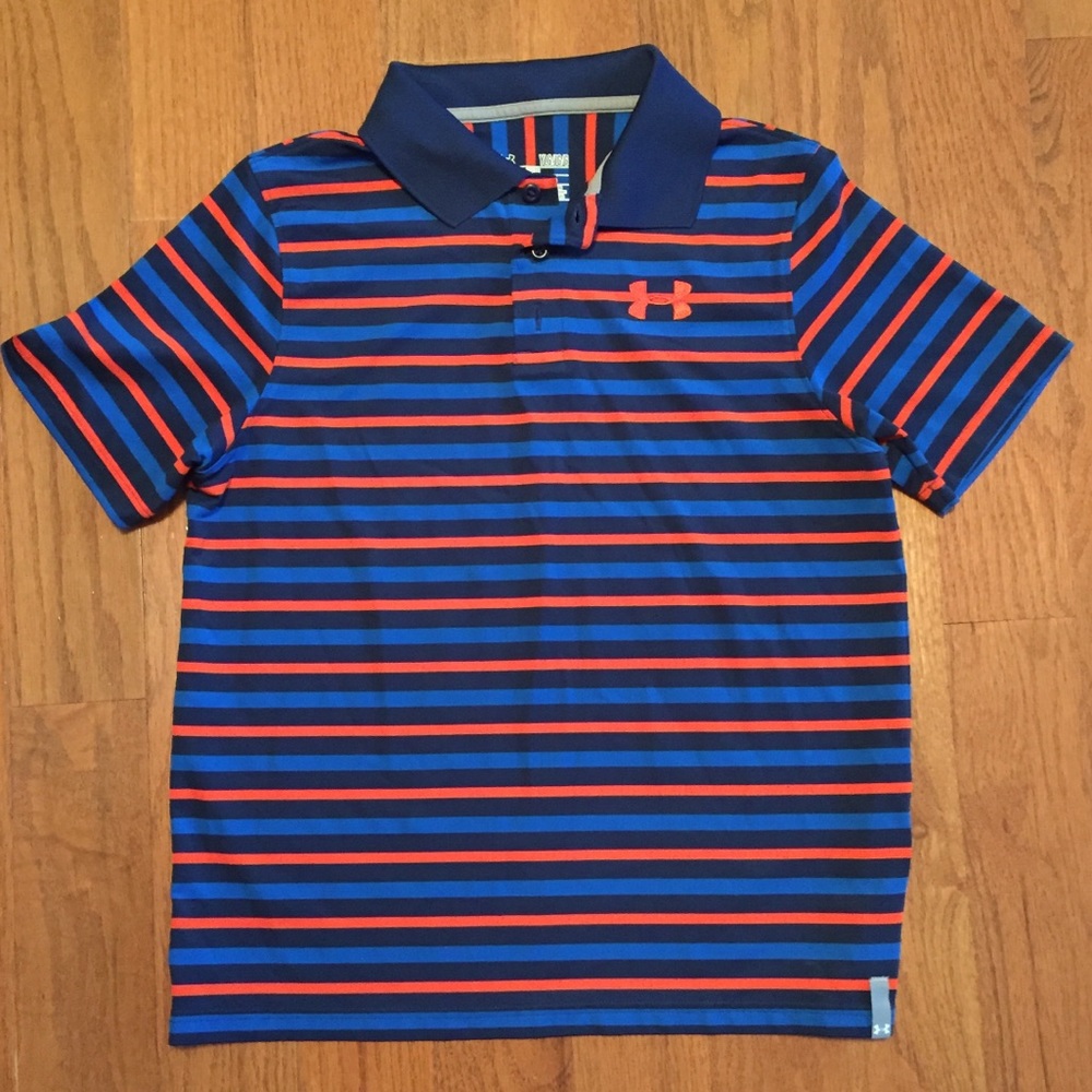 Boys Striped Under Amour Polo