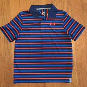 Boys Striped Under Amour Polo