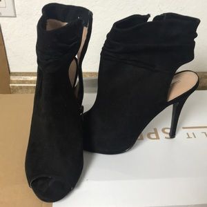 Black peekaboo heels