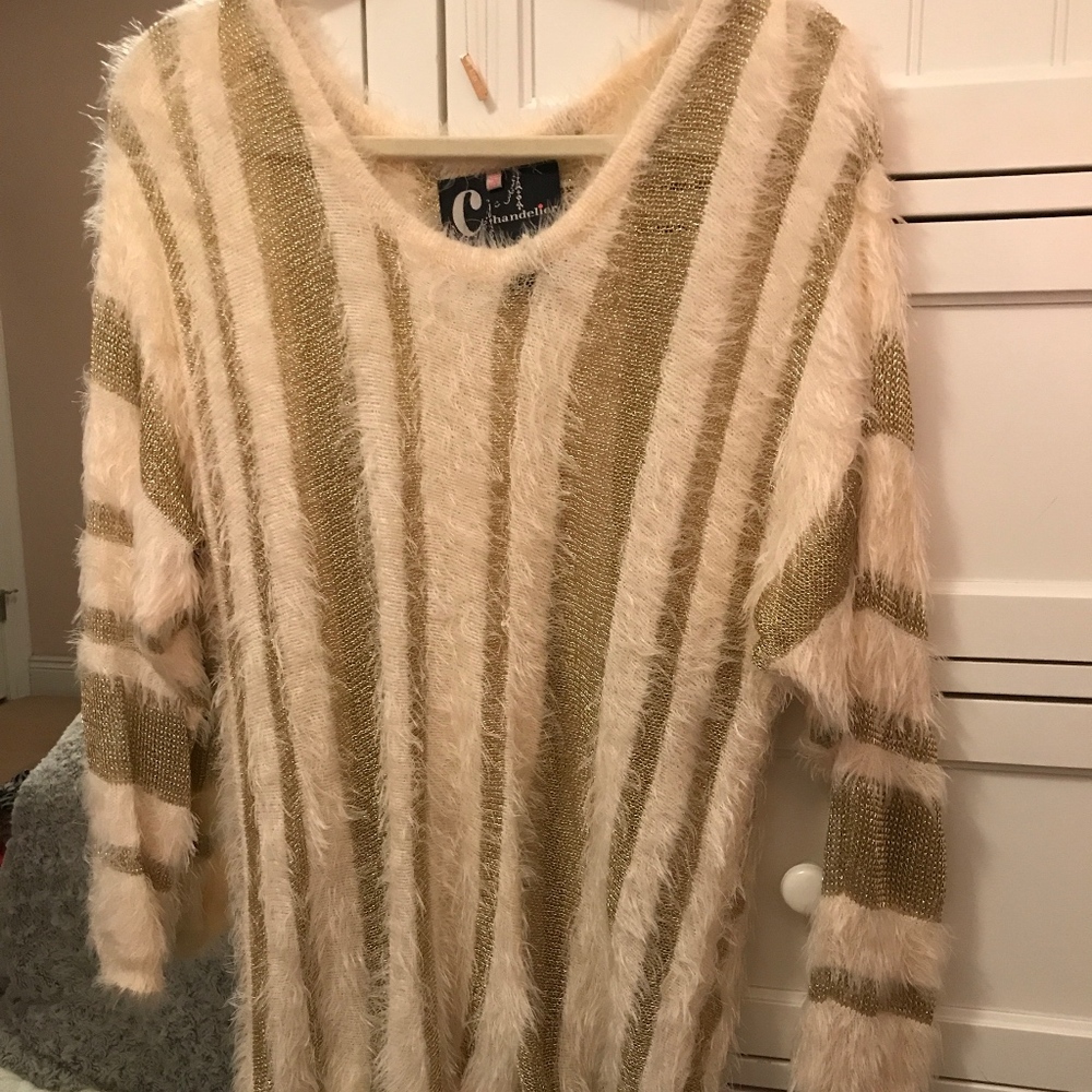 Chandelier OS Shimmer/Fur Sweater