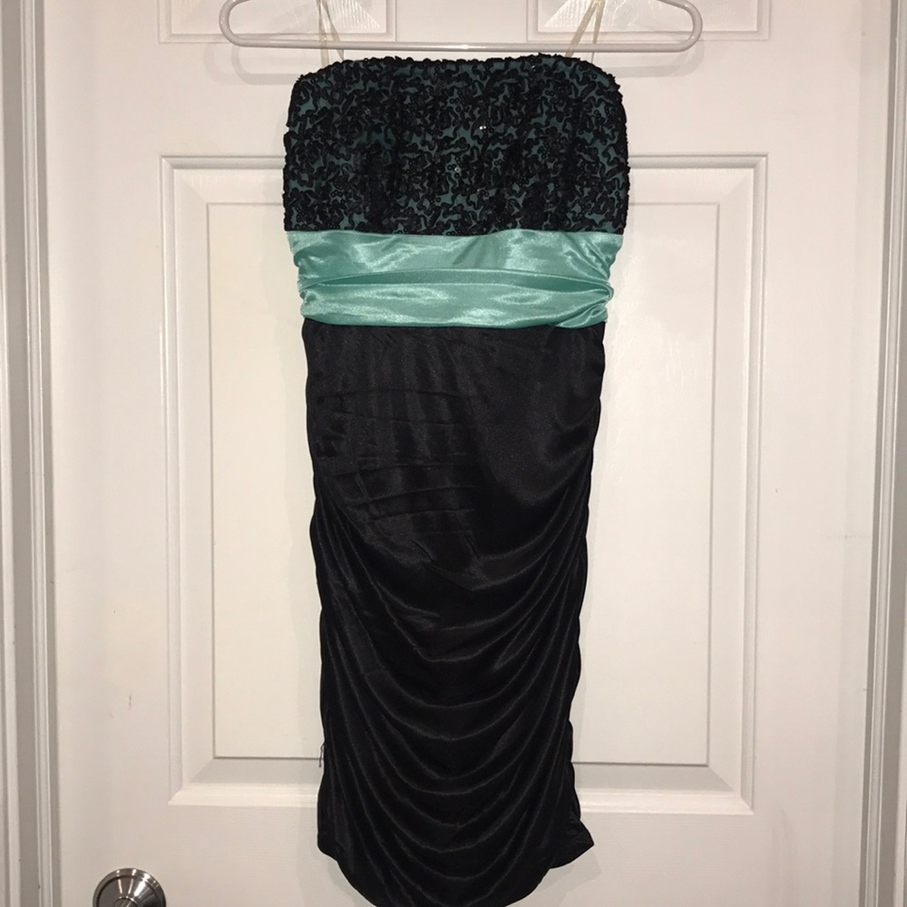 Black and mint homecoming dress