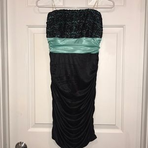 Black and mint homecoming dress