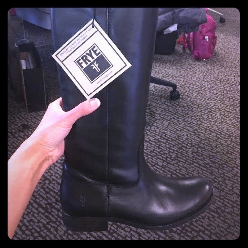 Never worn, in box black Melissa Frye boots