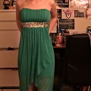 Sea foam high low dress