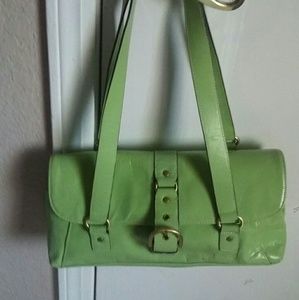 A green leather purse
