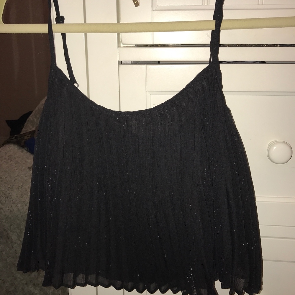 Shimmer black crop top
