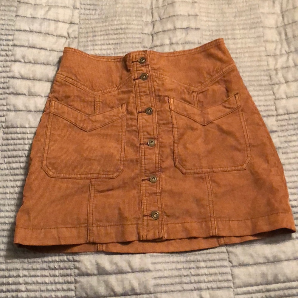 Brown Corduroy Free People Skirt