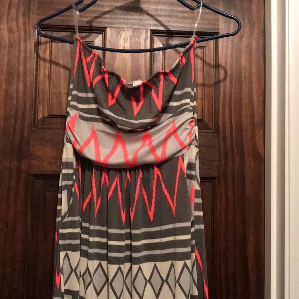 NWT Tribal print strapless maxi