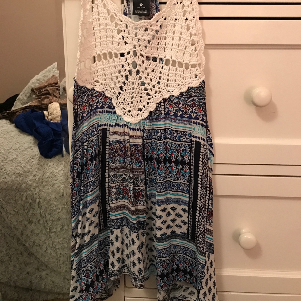 AQUA Crochet Paisley blouse