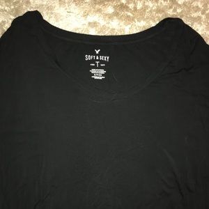 American Eagle Black Long Sleeved T Shirt