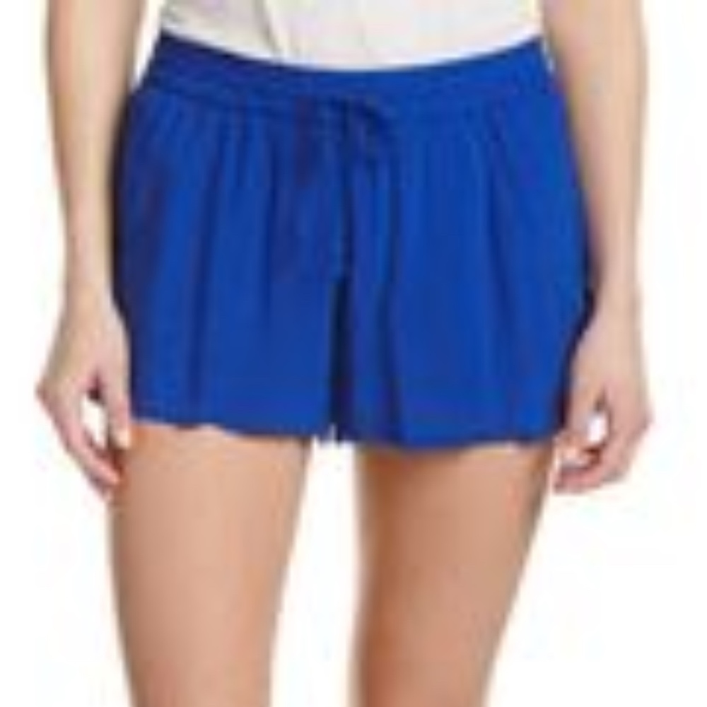 Blue drawstring flowy shorts