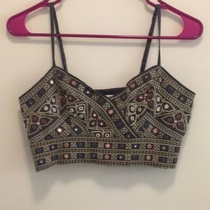 American Eagle Embroidered Crop Top/Bralette