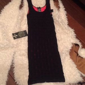 Black/ hot pink bodycon sexy dress