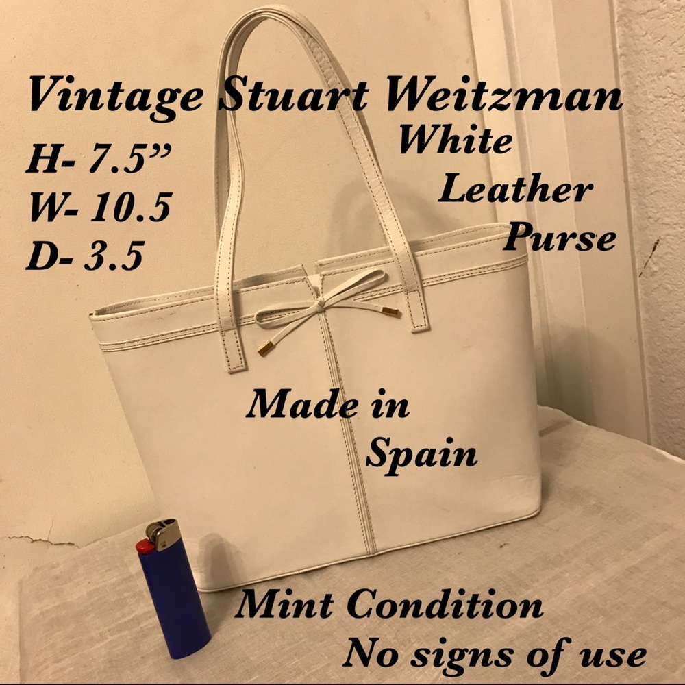 Stuart Weitzman, made in Spain. Whit leather purse