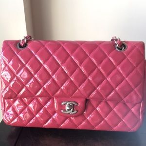 Authentic Chanel Pink Patent Leather
