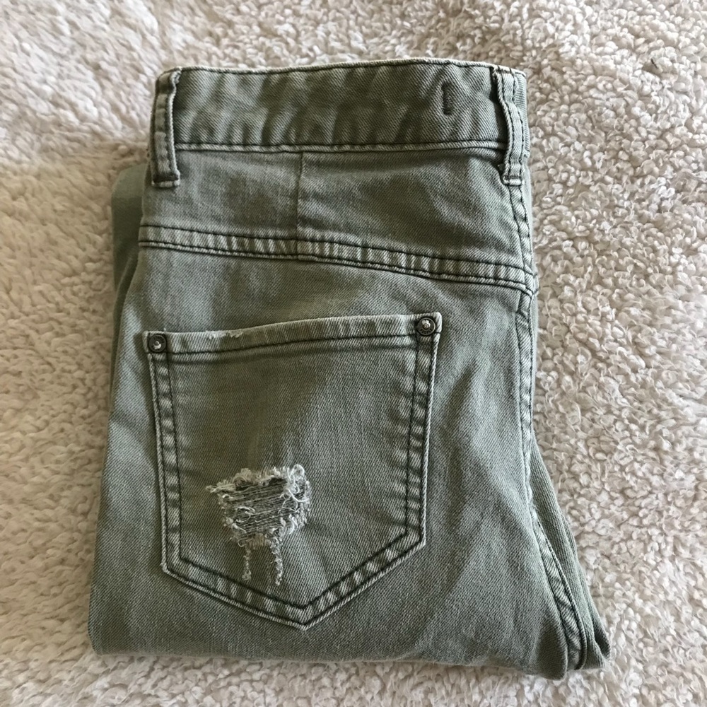 Olive Green Free People Jeans - Picture 2 of 5