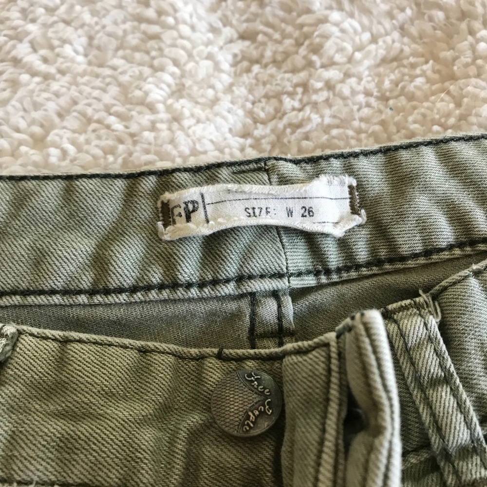 Olive Green Free People Jeans - Picture 5 of 5