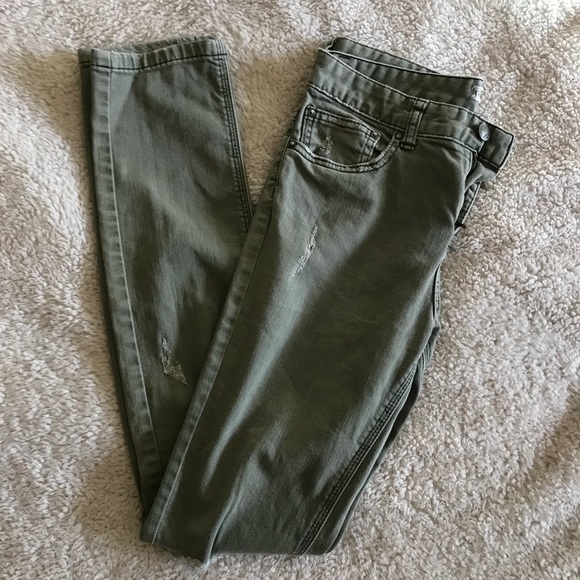 Free People Denim - Olive Green Free People Jeans