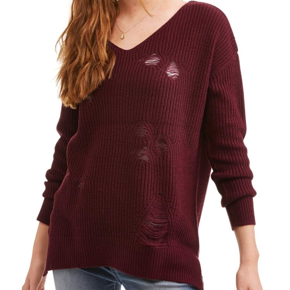 NWT, distressed sweater.