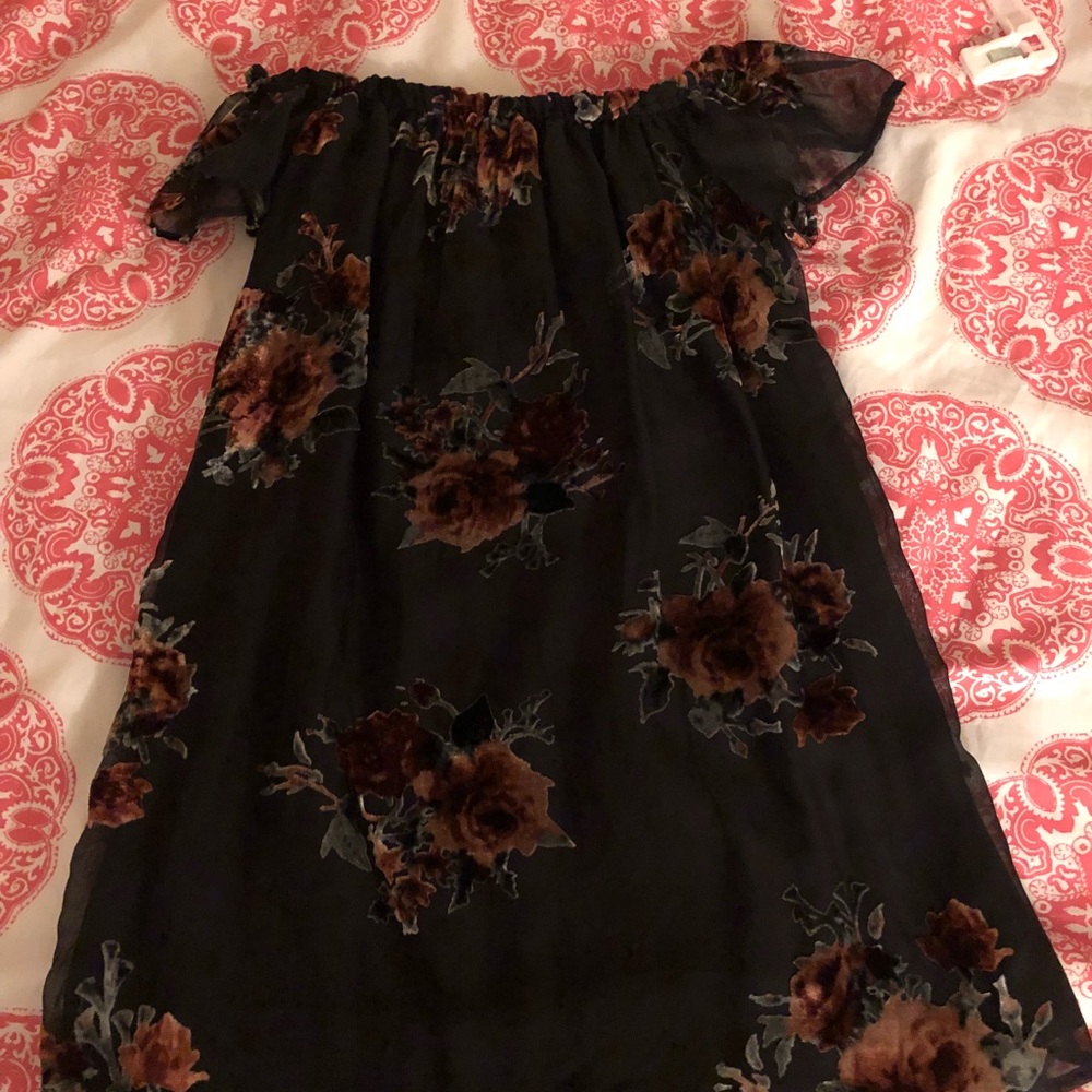 Velvet floral dress