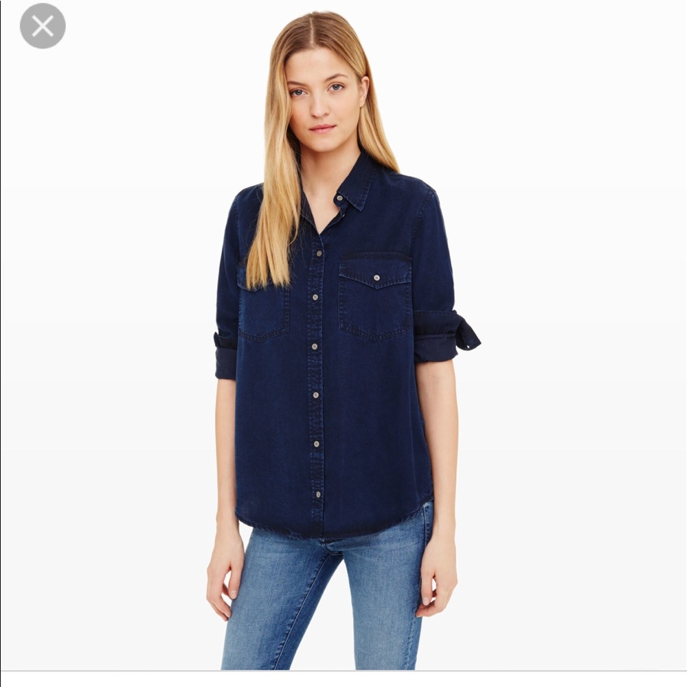 Club Monaco Dark Rylie Denim Shirt XS