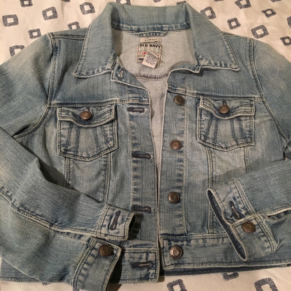 Old navy long sleeve blue jean stretch jacket