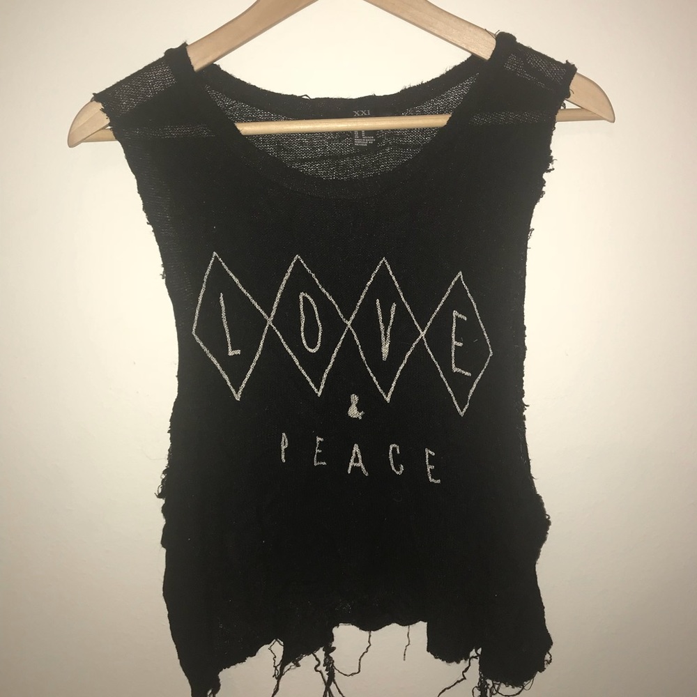 Forever 21 Distressed Knit Tank